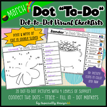 Preview of Dot "To Do" Dot-to-Dot Visual Checklists - March