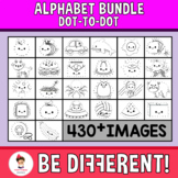 Dot To Dot Alphabet Growing Bundle A to Z Clipart Back To School