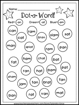 Dot-a-Dot Word Families! by Salandra Grice | Teachers Pay Teachers