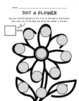Preview of Dot a Flower Counting Activity FREEBIE