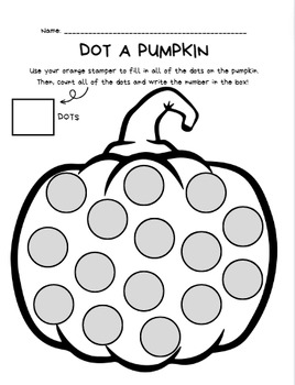 Preview of Dot a Pumpkin Counting Activity FREEBIE