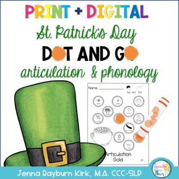 Preview of Dot and Go Articulation and Phonology: St. Patrick's Day (Print + Digital)