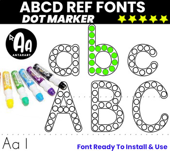 Preview of Dot marker font - Dot a dot font - Q-tip font -letter formation font