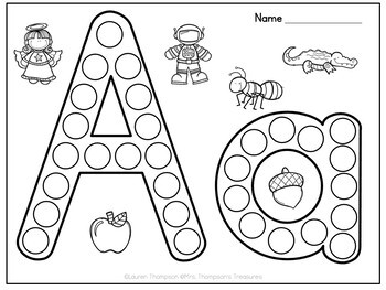 Dot the Alphabet - Letter & Sound Recognition by Mrs Thompson's Treasures