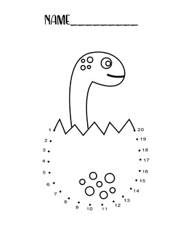 Dot to Dot 1-20 Dinosaur dot to dot worksheets by Krongkan ...