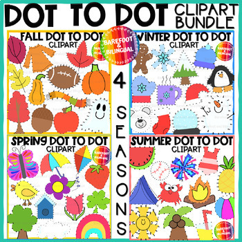 Preview of Dot to Dot Clipart - 4 Seasons Clipart Bundle