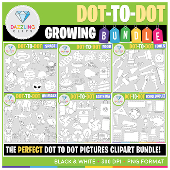 Preview of Dot-to-Dot Clipart Growing Bundle