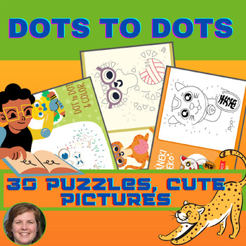 Preview of Dot to Dot/ Connect the Dots/ 30 puzzles from 1 to 25, 35, 45,...104.