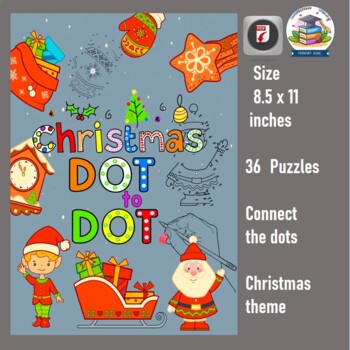 Preview of Dot to Dot Connect the dots Chrismas theme and Coloring book