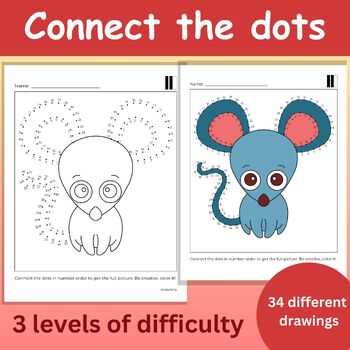 Preview of Dot to Dot Puzzle - Animals Connect the Dots - Counting to 100 Worksheet