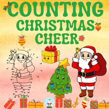 Preview of Dot to Dot Skip Counting and Coloring Worksheet For Kids : Christmas Theme