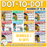 Dot to Dot Worksheets Bundle 1 Counting up to 25 Connect the Dots