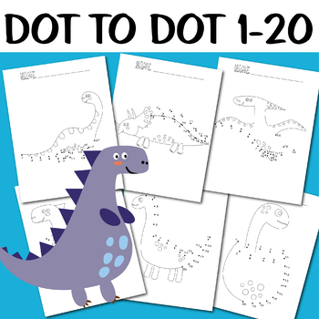 Dot to Dot Worksheets Dinosaur Dot to Dot 1-20 by Marvis ...