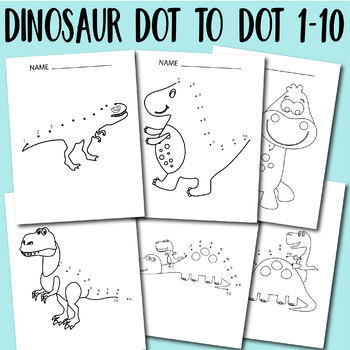 Dot To Dot Worksheets Dinosaur Dot To Dot 1 10 By Krongkan Sakuljia