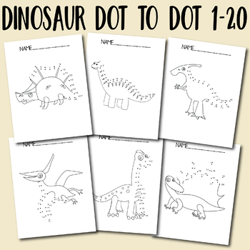 dot to dot worksheets dinosaur dot to dot 1 20 for kids by