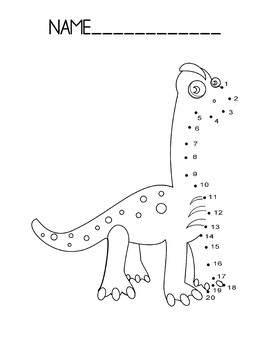 Dot to Dot Worksheets Dinosaur Dot to Dot 1-20 for Kids by Krongkan ...
