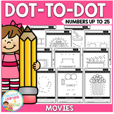 Dot to Dot Worksheets Movies Counting up to 25 Connect the Dots