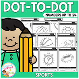 Dot to Dot Worksheets Sports Counting up to 24 Connect the Dots