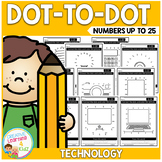 Dot to Dot Worksheets Technology Counting up to 25 Connect