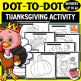 Dot to Dot Worksheets Thanksgiving Counting up to 60 - Con