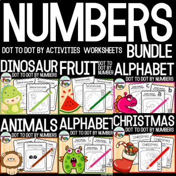 Preview of Dot to Dot by Numbers Bundle Activities Worksheets