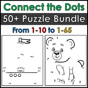 Preview of Dot to Dots / Connect the Dots. 50+ Puzzles! 1-10, 1-20, 1-40, etc