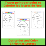 Dot-to-dot and Coloring Christmas Letters (French)