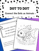 Dot to dot connect numbers, pictures of animals.