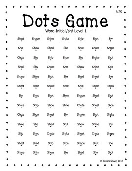 Dots Game: A Fast-Paced, No-Prep Articulation Activity (WI /sh/ Freebie)