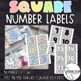 Dots Square Number Labels  |  Fits inside the Target Dolla