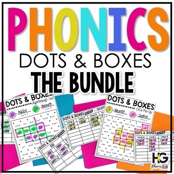 Preview of Phonics Games 1st and 2nd Grade | Dots and Boxes Reading Fluency Activities