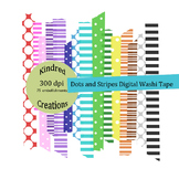 Dots and Stripes Washi Tape Digital Clip Art Set
