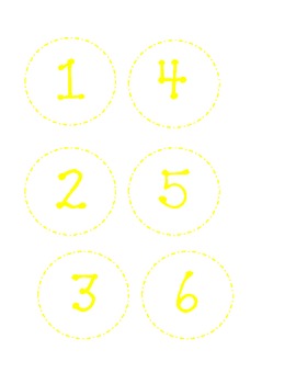 Preview of Dotted Classroom Numbers-Yellow