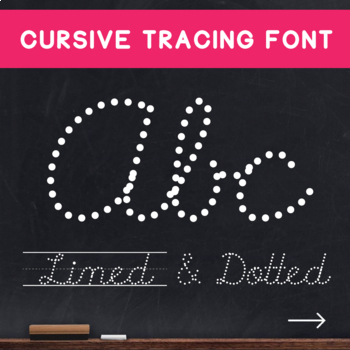 Preview of Dotted & Lined Letters Tracing Font - Teaching Cursive