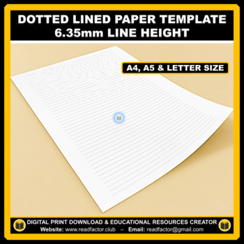 Preview of Dotted Lined Paper Template 6.35 mm Line Height - A4, A5 & Letter Size