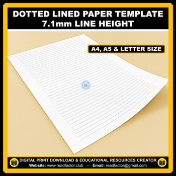 Preview of Dotted Lined Paper Template 7.1 mm Line Height - A4, A5 & Letter Size