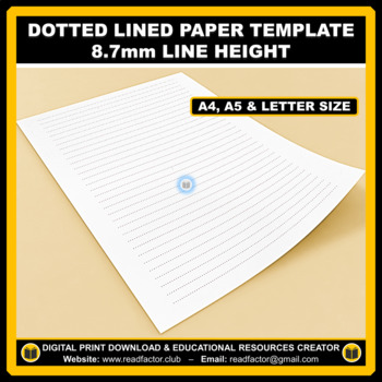 Preview of Dotted Lined Paper Template 8.7 mm Line Height - A4, A5 & Letter Size