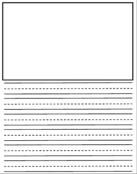 Lined Paper - Full page of lines & half page for drawing and