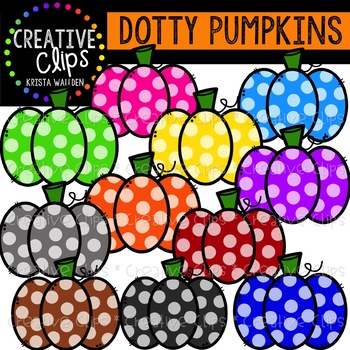 Preview of {FREE} Dotty Pumpkins: Autumn Clipart {Creative Clips Clipart}