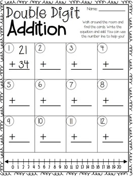 Double Digit Addition - Add Around The Room Activity by All Students ...