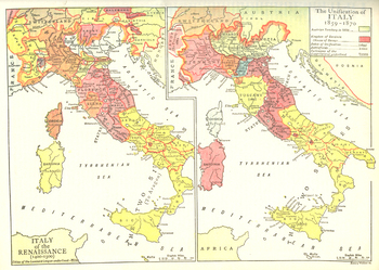 Preview of Double Color Map of Italy in the Renaissance and the Unification of Italy