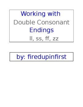 Preview of Double Consonant Endings ll, ff, ss, zz