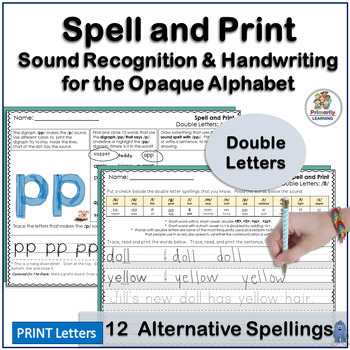 Preview of Double Consonant Letters Spelling Activities & Printing Practice aligns with SOR