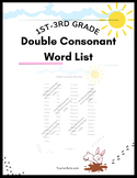 Double Consonant Word List - nouns, adjectives, and verbs