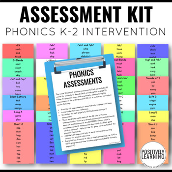 Preview of Phonics Assessment Kit for K-2 | Progress Monitoring Phonics Word Lists