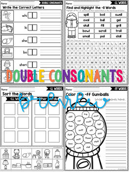 Double Consonants Worksheets | Final Double Consonants Activities