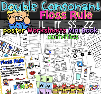 Preview of Double Consonants Worksheets and Sorts ff ll ss zz Floss Rule