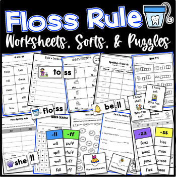 Preview of Double Consonants -ll -ff -zz -ss Worksheets and Sorts Floss Rule