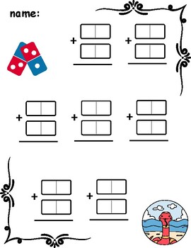 Preview of Double DOMINOES-Digit  Addition and subtraction Roll Activity Worksheets