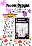 Double Delight: 25 printable pages + coloring book, 2 volu